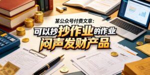 某公众号付费文章：可以抄作业的闷声发财产品-网赚资源网