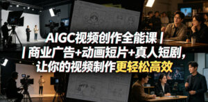 AIGC视频创作全能课｜商业广告+动画短片+真人短剧，让你的视频制作更轻松高效-网赚资源网