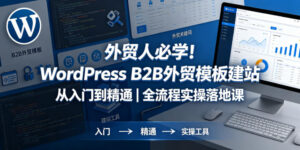 外贸人必学!WordPress B2B外贸模板建站从入门到精通|全流程实操落地课-网赚资源网