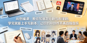 AI创编课,教你写爆款短剧与AI漫剧,学完就能上手写剧本,让你的AI创作不再自娱自乐-网赚资源网