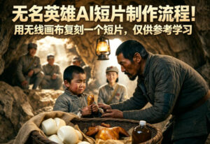 无名英雄AI短片制作流程！用无线画布复刻一个短片，仅供参考学习-网赚资源网