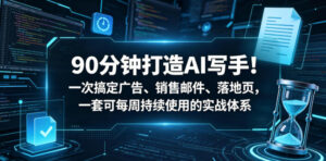 90分钟打造AI写手!一次搞定广告、销售邮件、落地页,一套可每周持续使用的实战体系【原创双语字幕】-网赚资源网