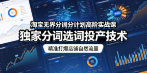 淘宝无界分词分计划高阶实战课,独家分词选词投产技术,精准打爆店铺自然流量-网赚资源网