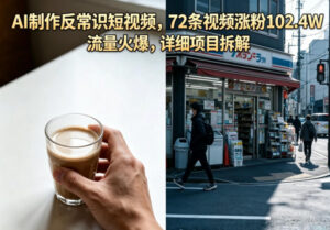AI制作反常识短视频,72条视频涨粉102.4W,流量火爆,详细项目拆解-网赚资源网