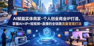 AI赋能实体商家·个人创业商业IP打造,掌握AI+IP+短视频+直播的全链路流量变现打法-网赚资源网