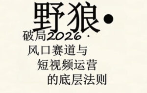 野狼团队·多平台实操运营课，覆盖AI口播、服装、好物、漫剪等热门玩法（更新4月29日）-网赚资源网