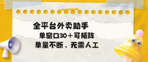 单量不断,全平台外卖自动助手,单窗口30+可矩阵操作【揭秘】-网赚资源网