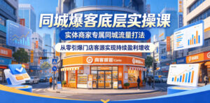 同城爆客底层实操课,实体商家专属同城流量打法,从零引爆门店客源实现持续盈利增收-网赚资源网