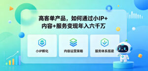高客单产品,如何通过小IP+内容+服务变现年入六干W-网赚资源网