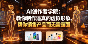 AI创作者学院:教你制作逼真的虚拟形象,帮你销售产品而无需露面【原创双语字幕】-网赚资源网