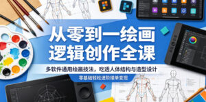 从零到一绘画逻辑创作全课,多软件通用绘画技法,吃透人体结构与造型设计,零基础轻松进阶接单变现-网赚资源网