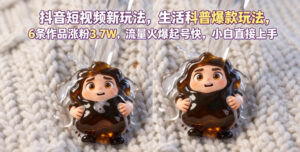 抖音短视频新玩法生活科普爆款玩法,6条作品涨粉3.7W,流量火爆起号快,小白直接上手操作,可撸创作者伙伴计划-网赚资源网