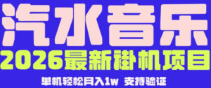 【汽水音乐挂G】26年最新玩法,全自动运行,可矩阵放大,月收5000-1W,独家技术【揭秘】-网赚资源网