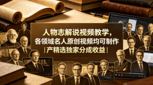 人物志解说视频教学，各领域名人原创视频均可制作丨精选独家分成收益（更新0430）-网赚资源网