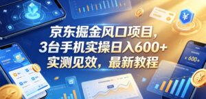 京东掘金风口项目,3台手机实操日入600+,实测见效,最新教程【揭秘】-网赚资源网