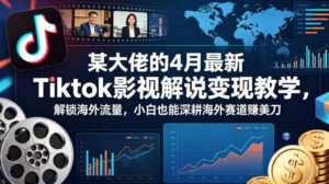 某大佬的4月最新Tiktok影视解说变现教学，解锁海外流量，小白也能深耕海外赛道賺美刀（更新）-网赚资源网