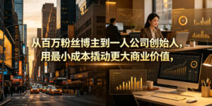 从百万粉丝博主到一人公司创始人,用最小成本撬动更大商业价值-网赚资源网
