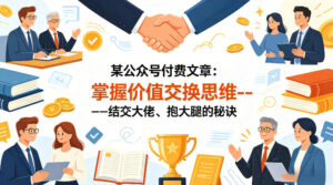 某公众号付费文章：掌握价值交换思维—-结交大佬、抱大腿的秘诀-网赚资源网