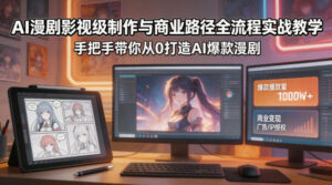 AI漫剧影视级制作与商业路径全流程实战教学，手带你从0打造AI爆款漫剧-网赚资源网