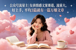 公众号流量主女孩情感文案赛道，流量大，好上手，平均3篇就有一篇万爆文章-网赚资源网