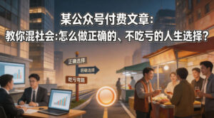 某公众号付费文章：教你混社会：怎么做正确的、不吃亏的人生选择？-网赚资源网