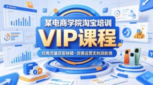 某电商学院淘宝培训VIP课程，各种经典有用的流量获取秘籍，改善运营产品没利润的处境（2026年5月）-网赚资源网