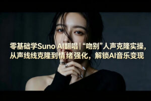 零基础学Suno AI翻唱｜《吻别》人声克隆实操，从声线克隆到情绪强化，解锁AI音乐变现-网赚资源网