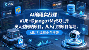 AI编程实战课：VUE+Django+MySQL开发大型网站项目，从入门到项目落地，AI助力编程小白逆袭-网赚资源网