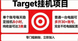 海外平台Target商品浏览曝光，24小时运行无需人工值守，日收益100美刀+电脑可多开【揭秘】-网赚资源网