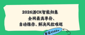 2026最新版酒店CK智能归集玩法,最高单价、零成本、零人工,自动操作、解决风控难题【揭秘】-网赚资源网