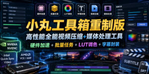 小丸工具箱重制版–高性能全能视频压缩+媒体处理工具|硬件加速+批量任务+LUT调色+字幕封装-网赚资源网