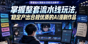 零基础AI漫剧全流程实战教学,掌握整套流水线玩法,稳定产出合规优质的AI漫剧作品-网赚资源网