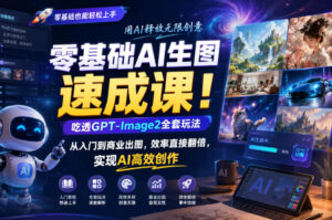 零基础AI生图速成课!吃透GPT-Image2全套玩法,从入门到商业出图,效率直接翻倍,实现AI高效创作-网赚资源网