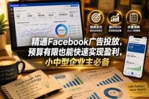 精通Facebook广告投放,预算有限也能快速实现盈利,小中型企业主必备【原创双语字幕】-网赚资源网