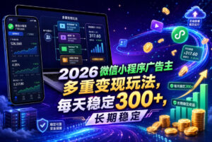 2026微信小程序广告主，多重变现玩法，每天稳定300+，长期稳定【揭秘】-网赚资源网