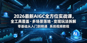 2026最新AIGC全方位实战课,全工具覆盖・多场景落地・变现玩法拆解,零基础从入门到精通系统视频教程-网赚资源网