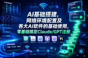 AI基础搭建,网络环境配置及各大AI软件的基础使用,零基础搞定Claude/GPT注册-网赚资源网