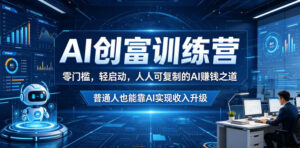 AI创富训练营，零门槛，轻启动，人人可复制的AI賺钱之道，普通人也能靠AI实现收入升级-网赚资源网