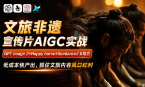 文旅非遗宣传片AIGC实战,GPT image 2+Happy horse+Seedance2.0组合,低成本快产出,抓住文旅内容风口红利-网赚资源网