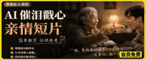 AI催泪戳心亲情短片,零基础AI教程,简单教学仅供参考-网赚资源网