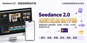 Seedance 2.0短剧短视频创作课,零基础快速产出爆款短剧、短视频、MV内容,落地做账号实现变现-网赚资源网