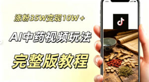 用ai做中药视频,涨粉35.8W,分成计划+橱窗累计变现10W+-网赚资源网