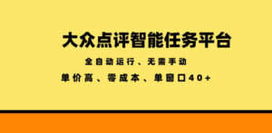 大众点评智能任务平台,全自动运行、无需手动,单价高、零成本、单窗口40+【揭秘】-网赚资源网