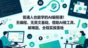 普通人也能学的AI编程课!无编程、无英文基础,借助AI做工具、解难题,全程实操落地(更新6月)-网赚资源网