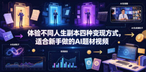 体验不同人生副本四种变现方式，适合新手做的AI题材视频-网赚资源网
