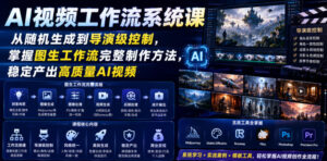AI视频工作流系统课，从随机生成到导演级控制，掌握图生工作流完整制作方法，稳定产出高质量AI视频-网赚资源网