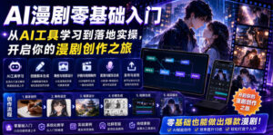 AI漫剧零基础入门，从AI工具学习到落地实操，开启你的漫剧创作之旅-网赚资源网