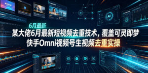 某大佬6月最新短视频去重技术，覆盖可灵即梦快手Omni视频号生视频去重实操-网赚资源网