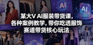 某大V AI服装带货课，各种案例教学，带你吃透服饰赛道带货核心玩法-网赚资源网
