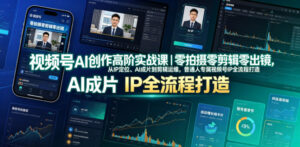 视频号AI创作高阶实战课｜零拍摄零剪辑零出镜，从IP定位、AI成片到剪辑运维，普通人专属视频号IP全流程打造-网赚资源网